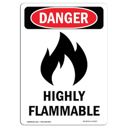 Signmission Safety Sign, OSHA Danger, 24" Height, Rigid Plastic, Portrait, P-1824-V-2027 OS-DS-P-1824-V-2027